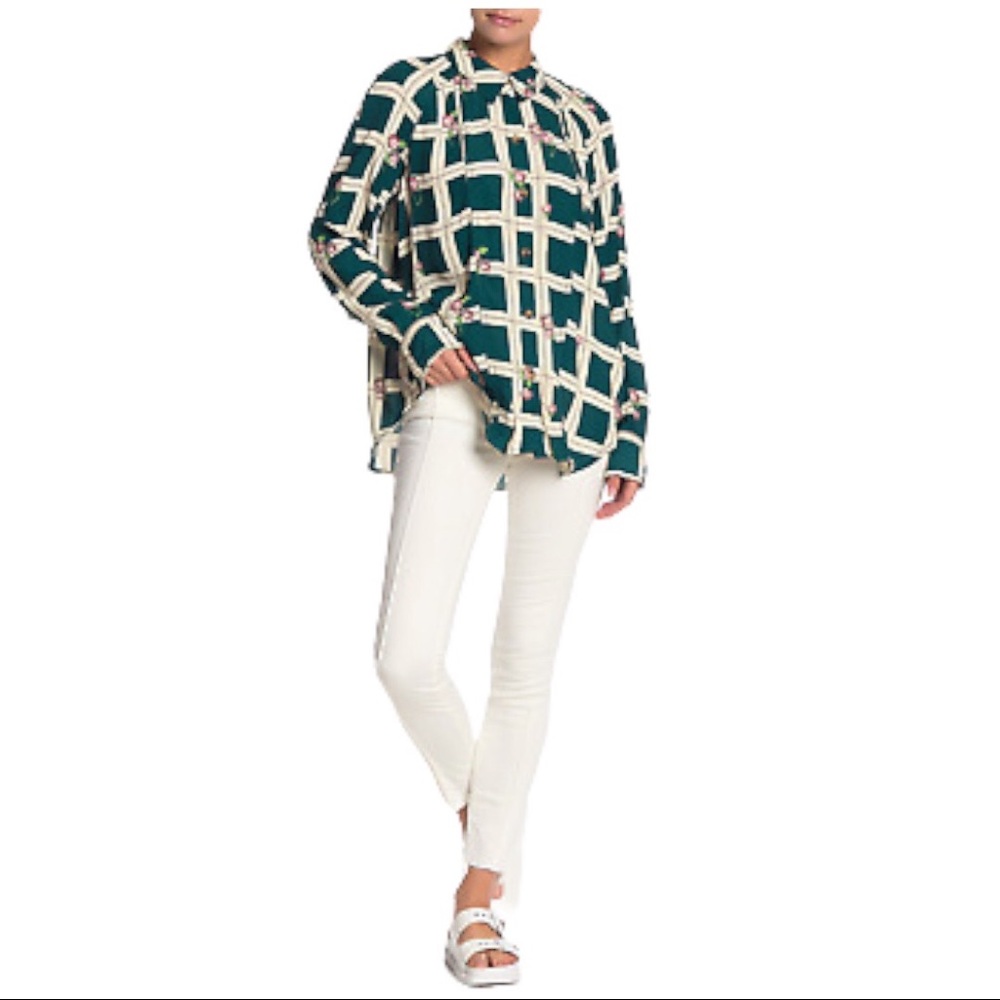 Free People Del Wray Step Hem White Jeans